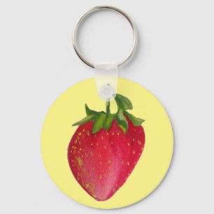 Chaveiro Arte macro de fruta aquosa Juicy Strawberry