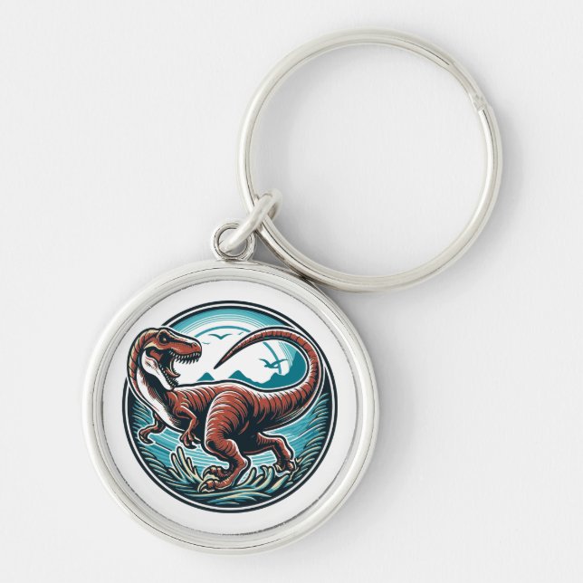 Chaveiro Arte Majestosa de Dinossauros (Frente)