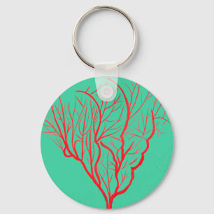 Chaveiro Arte moderna ambiental coral da natureza do fogo