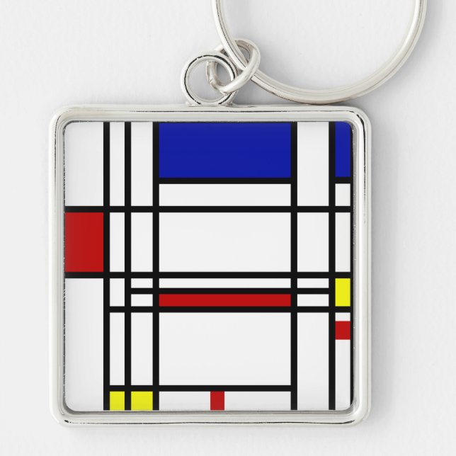 Chaveiro Arte moderna de Mondrian (Frente)