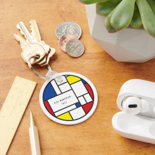 Chaveiro Arte Moderna De Stijl Geométrica Minimalista Mondr