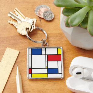 Chaveiro Arte Moderna De Stijl Geométrica Minimalista Mondr