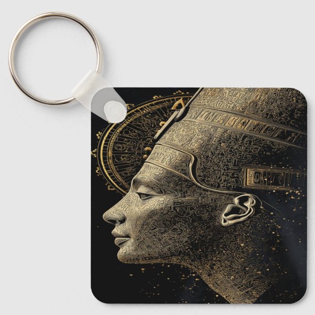 Chaveiro Arte Moderna Silhueta de Nefertiti  (Frente)