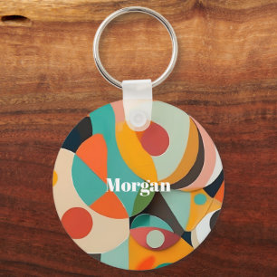 Chaveiro Arte Monograma ou Nome Moderno de Meados do Século
