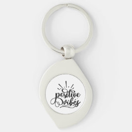 Chaveiro Arte Motivacional de Tipografia de Vibes Positivas