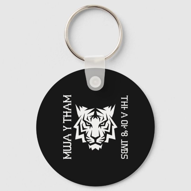 Chaveiro Arte Muay Thai Tiger Dos 8 Membros Design de Kickb (Frente)