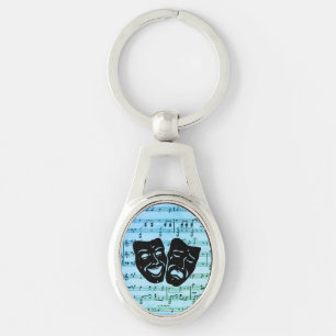 Chaveiro Arte Musical Azul Une Máscaras de Teatro