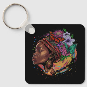 Chaveiro Arte Negra Rainha Negra Afro Melanin Drippi