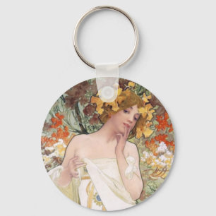 Chaveiro Arte Nouveau - Mucha - anúncio do perfume