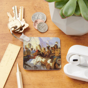 Chaveiro Arte Ocidental Vintage, Festa de Guerra Indígena p