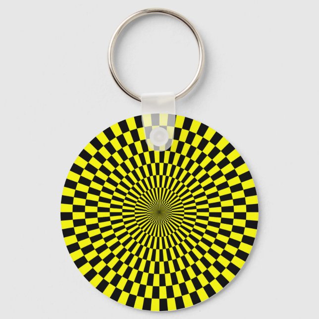 Chaveiro Arte Op - Amarelo e preto (Frente)