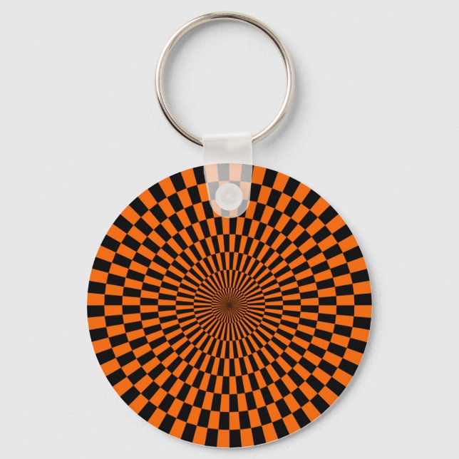 Chaveiro Arte Op - Laranja e Preto (Frente)