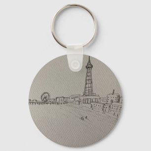 Chaveiro Arte Original da Torre de Blackpool