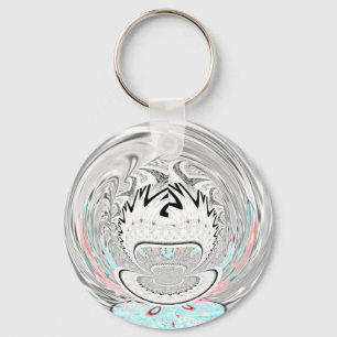 Chaveiro Arte Padrão da Flora Abstrato da Cinza Urbana Mode