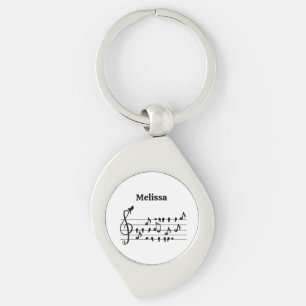 Chaveiro Arte Personalizada de Símbolo Musical em Treble co