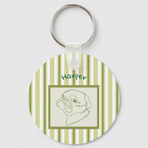 Chaveiro Arte Personalizável de Linha de Pug