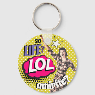 Chaveiro Arte Pop de Quadrinhos Retro Senhora Engraçada