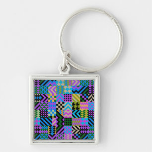 Chaveiro Arte Popular Tribal - Azul