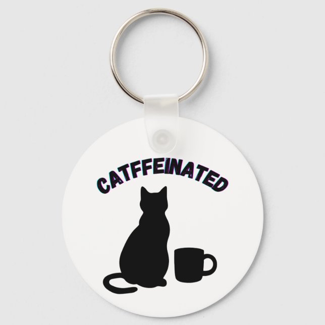 Chaveiro Arte Preta e Branca de Sombras de Café (Frente)