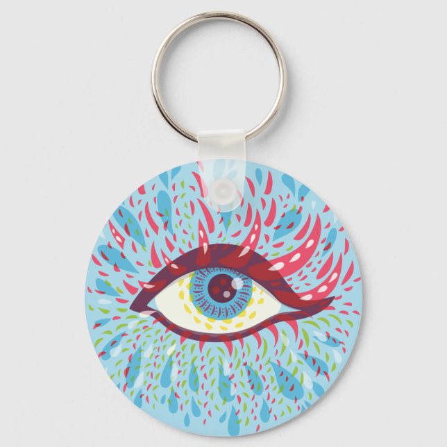 Chaveiro Arte Psicodélica Trippy Eye (Frente)