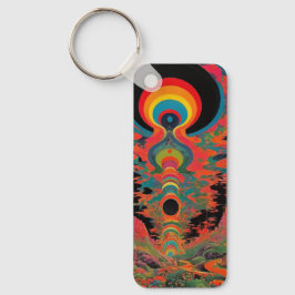 Chaveiro Arte Retro Psicodélico Vintage dos Anos 60 Trippy