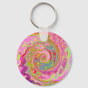 Chaveiro Arte retrógrada, amarela e Abstrato magenta