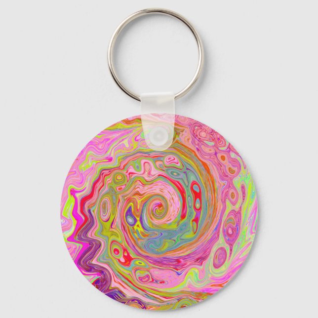 Chaveiro Arte retrógrada, amarela e Abstrato magenta (Frente)