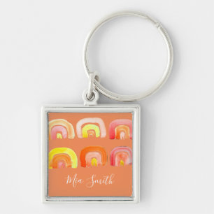 Chaveiro Arte retrorreflectora fofa laranja