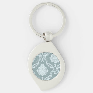 Chaveiro Arte Rococó Damask I Azul Ovo de Pato+Turquesa