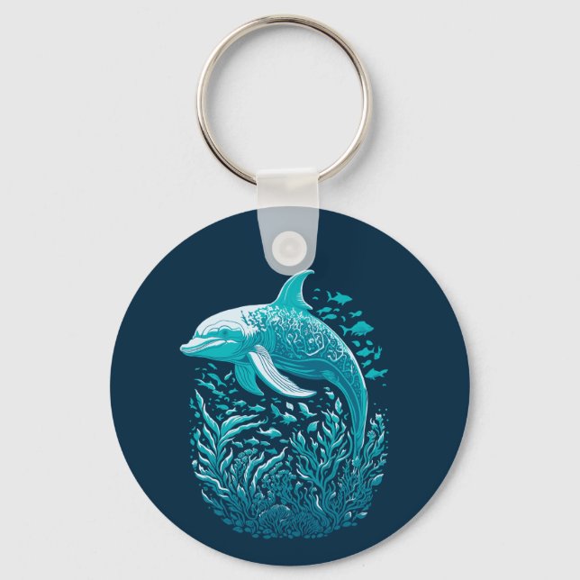 Chaveiro Arte sobre a vida marinha | Design de gráfico de g (Frente)