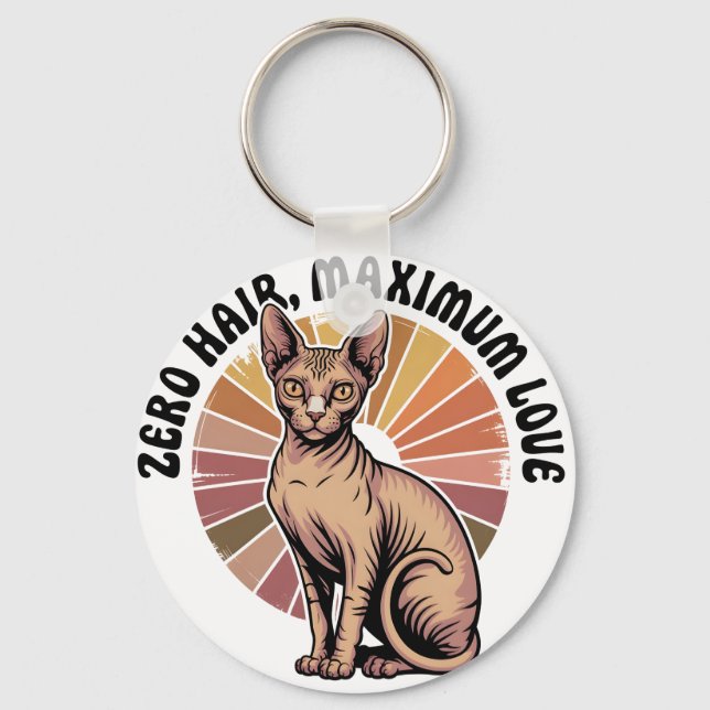 Chaveiro Arte Sphynx de Amor Máximo Cabelo Zero (Frente)