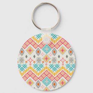 Chaveiro Arte tribal: impressão boho geométrico.