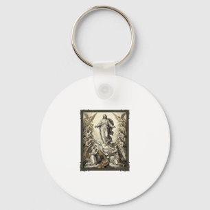 Chaveiro Arte Vetorial de Gravação de Anjo da Ascensão Vint