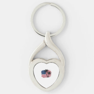 Chaveiro Arte vetorial de palmeira bandeira americana patri