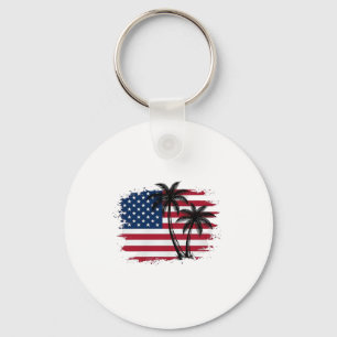 Chaveiro Arte vetorial de palmeira bandeira americana patri
