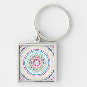 Chaveiro Arte Vibrante e Colorida de Mandala