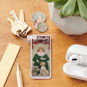 Chaveiro Arte Vintage Art Nouveau Helm Cacao por Privat Liv