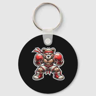 Chaveiro Artes Marciais Boxeando Urso de Rua Grizzly Muay T
