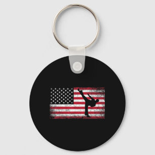 Chaveiro Artes Marciais de Karatê 4 de Julho Bandeira Ameri