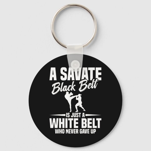 Chaveiro Artes Marciais Savate Boxe Faixa Preta Kickboxing  (Frente)