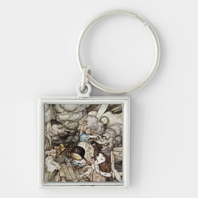 Chaveiro Arthur Rackham | em Cozinha da duquesa, illustr (Frente)