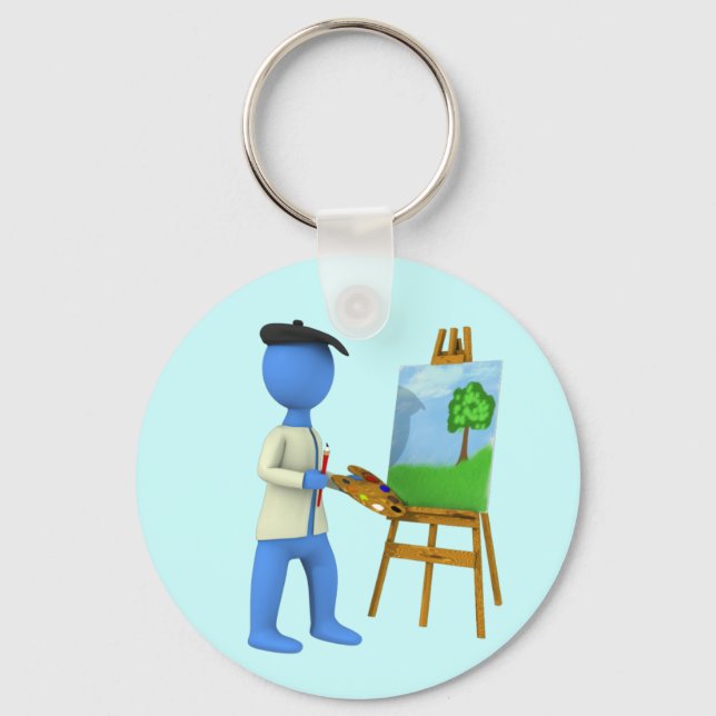 Chaveiro Artista e Easel (Frente)
