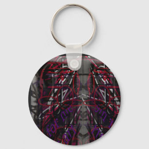 Chaveiro Artista Rebelde - Design Abstrato de Texto e Grafi