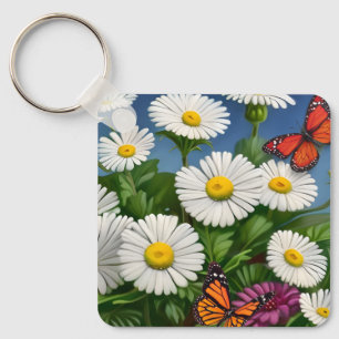 Chaveiro Artsy Divertimento Daisies E Borboletas