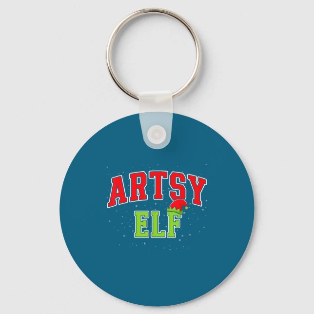 Chaveiro Artsy Elf Christmas Family Matching Group Xmas Act (Frente)