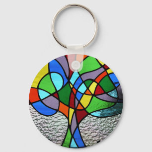 Chaveiro Árvore abstrata do Keyring da vida