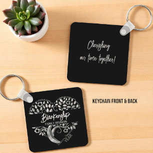 Chaveiro Árvore de Arte Cardíaca de Reunião Personalizada,