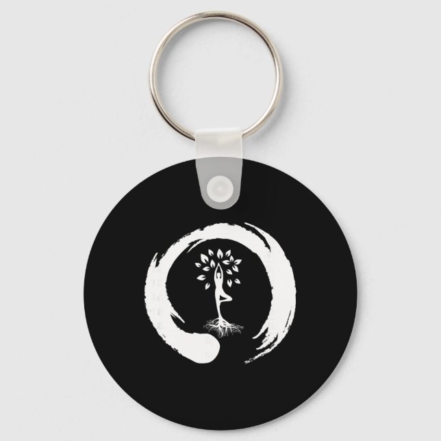 Chaveiro Árvore de Ioga da Vida Meditação Yin Yang (Frente)