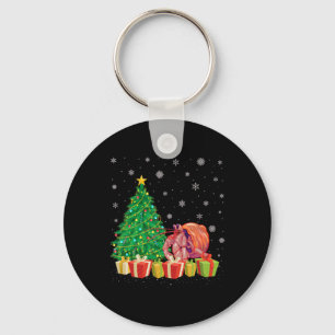 Chaveiro Árvore de Natal Acesa Chapéu de Papai Noel Carangu