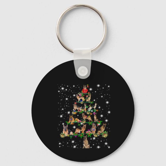 Chaveiro Árvore De Natal Alemã Abrangida Pela Lâmpada (Frente)